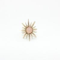 Zinklegering ringen, Zinc Alloy, met Natuursteen, mode sieraden & verschillende materialen voor de keuze & voor vrouw, nikkel, lood en cadmium vrij, 17mm, Verkocht door PC