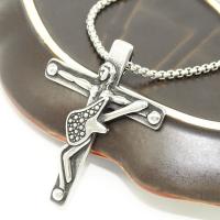 Stainless Steel Jewelry Necklace 316 Stainless Steel Cross fashion jewelry & for man original color nickel lead & cadmium free Length Approx 23.62 Inch Sold By PC
