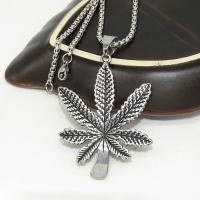 Stainless Steel Jewelry Necklace, 316 Stainless Steel, Leaf, fashion jewelry & for man, original color, nickel, lead & cadmium free, Length:Approx 23.62 Inch, Sold By PC