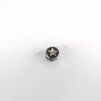Stainless Steel Spacer Beads, 304 Stainless Steel, Flat Round, DIY & blacken, original color, 8x5mm, Hole:Approx 1.5mm, Sold By PC