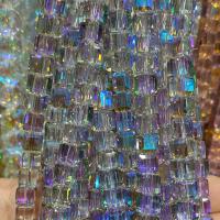 Perles cristal, cube, poli, DIY, plus de couleurs à choisir, 8mm, Environ 100PC/brin, Vendu par Environ 40 cm brin