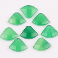 Agate Cabochon, Green Agate, Fan, DIY, green, 14x18x4mm, Sold By PC