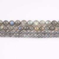 Mondstein Perlen, rund, poliert, DIY & verschiedene Größen vorhanden, grau, verkauft per ca. 38 cm Strang