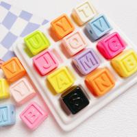 Acrylic Jewelry Beads, Square, DIY, more colors for choice, 17mm, Hole:Approx 4mm, Sold By PC