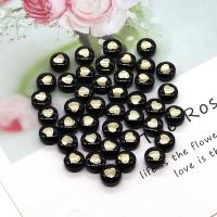 Black Shell Beads Flat Round DIY black 6mm Approx Sold By Strand