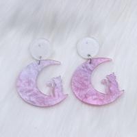 Acrylic Jewelry Earring, painted, fashion jewelry & for woman, 47x32mm, Sold By Pair