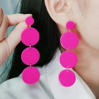 Acrylic Jewelry Earring, painted, fashion jewelry & for woman, more colors for choice, 90x25mm, Sold By Pair