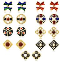 Tibetan Style Brooches, with Plastic Pearl, plated, different styles for choice & micro pave cubic zirconia & for woman & enamel, more colors for choice, Sold By Pair