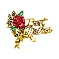 Zinc Alloy Brooches Rose plated for woman & enamel Sold By PC