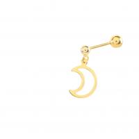 925 Sterling Silver Stud Earrings Moon plated for woman Sold By Pair