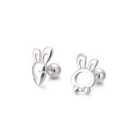 925 Sterling Silver Stud Earrings plated for woman platinum color Sold By Pair