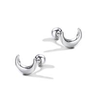 925 Sterling Silver Stud Earrings, with White Shell, plated, different styles for choice & for woman, more colors for choice, 5x6.30mm, Sold By Pair
