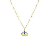Cubic Zircon Micro Pave 925 Sterling Silver Necklace, with 5CM extender chain, Crown, plated, micro pave cubic zirconia & for woman, more colors for choice, Length:Approx 45 cm, Sold By PC