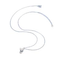 Cubic Zircon Micro Pave 925 Sterling Silver Necklace with 5CM extender chain Butterfly plated micro pave cubic zirconia & for woman platinum color Length Approx 45 cm Sold By PC