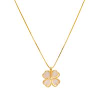 Cubic Zircon Micro Pave 925 Sterling Silver Necklace, with Cats Eye, with 5CM extender chain, Four Leaf Clover, plated, micro pave cubic zirconia & for woman, more colors for choice, Length:Approx 45 cm, Sold By PC