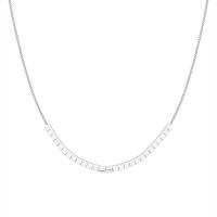 925 Sterling Silver Necklaces, with 5CM extender chain, plated, for woman, silver color, Length:Approx 45 cm, Sold By PC