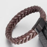 PU Leather Cord Bracelets Zinc Alloy with PU Leather fashion jewelry nickel lead & cadmium free 23cm Sold By PC