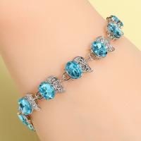 Tibetan Style Bracelet, fashion jewelry & micro pave cubic zirconia & for woman, more colors for choice, nickel, lead & cadmium free, Sold By PC