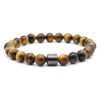 Gemstone Bracelets Natural Stone with Tiger Eye & Agate fashion jewelry nickel lead & cadmium free 19.5cm Sold By PC