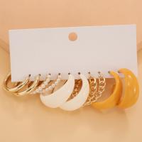 Tibetan Style Earring Set, with Plastic Pearl & Acrylic, gold color plated, fashion jewelry & for woman, 25-35mm, Sold By Set