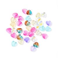 Handgewickelte Perlen, Lampwork, Herz, poliert, DIY, gemischte Farben, 12x5mm, verkauft von PC