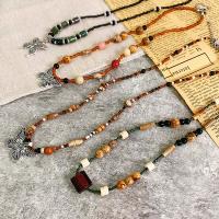 Zinklegierung Halskette, mit Naturstein & Achat, verschiedene Stile für Wahl & für Frau, verkauft von PC