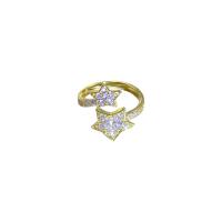 Zinc Alloy Manchet Finger Ring, met Plastic Pearl, gold plated, verschillende stijlen voor de keuze & micro pave zirconia & voor vrouw & met strass, Maat:6-8, Verkocht door PC