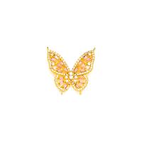 Cubic Zirconia Micro Pave Brass Pendant Butterfly 18K gold plated DIY & micro pave cubic zirconia golden nickel lead & cadmium free Sold By PC