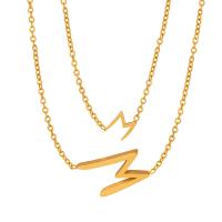 Titanstahl Halskette, mit Verlängerungskettchen von 5cm, Buchstabe M, Modeschmuck & verschiedene Größen vorhanden & für Frau, keine, verkauft von PC