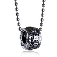 Titanium Steel Necklace, polished, fashion jewelry & different styles for choice & for man & blacken, black, 16x10mm, Length:60 cm, Sold By PC