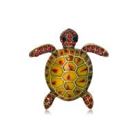 Tibetan Style Brooches, with Rhinestone, Turtle, gold color plated, fashion jewelry & for man & enamel, more colors for choice, nickel, lead & cadmium free, 33x34mm, Sold By PC