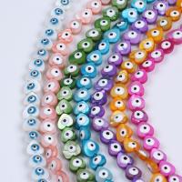 Divat szemmel verés ékszerek gyöngyök, Héj, Szív, véletlenszerűen elküldött & DIY & zománc, kevert színek, 10mm, Naponta eladott Kb 36 cm Strand