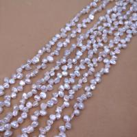 Barok ferskvandskulturperle Beads, Ferskvandsperle, du kan DIY, hvid, 5-6mm, Solgt Per Ca. 38 cm Strand