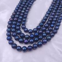 Cultured Round Freshwater Pearl Beads DIY black Length about 9-10mm Sold Per Approx 38 cm Strand