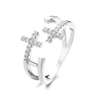 Kubisk Circonia Micro bane messing Ring, forgyldt, mode smykker & Micro Pave cubic zirconia & for kvinde, flere farver til valg, nikkel, bly & cadmium fri, Størrelse:7, Solgt af PC