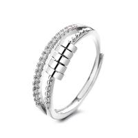 Cúbicos Circonia Micro Pave anillo de latón, metal, Joyería & micro arcilla de zirconia cúbica & para mujer, libre de níquel, plomo & cadmio, tamaño:7, Vendido por UD
