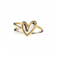 Fashion Brass Ring Sæt, Messing, Heart, 2 stykker & mode smykker & for kvinde, nikkel, bly & cadmium fri, Størrelse:7, Solgt af sæt