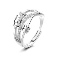 Cúbicos Circonia Micro Pave anillo de latón, metal, Joyería & micro arcilla de zirconia cúbica & para mujer, libre de níquel, plomo & cadmio, tamaño:7, Vendido por UD
