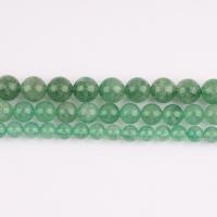 Natürlicher Quarz Perlen Schmuck, Strawberry Quartz, rund, poliert, DIY & verschiedene Größen vorhanden, grün, verkauft per ca. 38 cm Strang