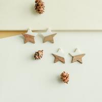 Wood Pendants with Resin Star DIY 28mm Approx Sold By Bag