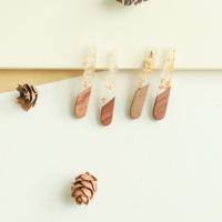 Wood Pendants, with Gold Foil & Resin, DIY, 8x44mm, Approx 50PCs/Bag, Sold By Bag