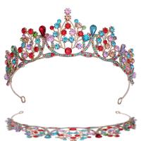 Bridal Tiaras, Tibetan Style, plated, for woman & with rhinestone, more colors for choice, 145x57mm, Sold By PC