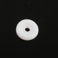 Prirodni White Shell perle, Bijela Shell, Krug, možete DIY, bijel, 7.70x7.70x2.40mm, Prodano By PC
