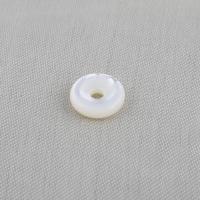 Natürliche weiße Muschelperlen, rund, DIY, weiß, 10x3mm, Bohrung:ca. 2.3mm, verkauft von PC
