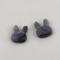 Black Shell Beads, Rabbit, DIY, black, 11.90x9.90x7.50mm, Sold By PC