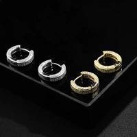 Brass Leverback Earring, plated, fashion jewelry & micro pave cubic zirconia & for woman, more colors for choice, nickel, lead & cadmium free, 5x16mm, Sold By Pair