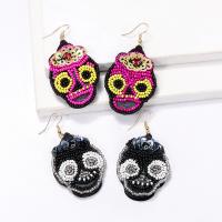 Zinc Alloy Drop Earring with Sequins & Seedbead Halloween Design & fashion jewelry & for woman nickel lead & cadmium free Sold By Pair