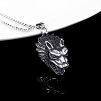 Titanium Steel Necklace Wolf handmade fashion jewelry & for man original color nickel lead & cadmium free Length Approx 60 cm Sold By PC