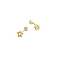 925 Sterling Silver Stud Earrings Star plated for woman Sold By Pair