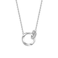 Cubic Zircon Micro Pave 925 Sterling Silver Necklace with 5CM extender chain plated micro pave cubic zirconia & for woman Length Approx 45 cm Sold By PC